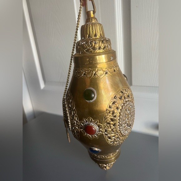 Antique Persian Repoussé Metal Lantern - Picture 1 of 12